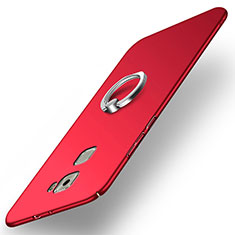 Funda Dura Plastico Rigida Mate con Anillo de dedo Soporte para Huawei Mate S Rojo