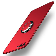 Funda Dura Plastico Rigida Mate con Anillo de dedo Soporte para Huawei Nova 2S Rojo