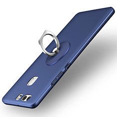 Funda Dura Plastico Rigida Mate con Anillo de dedo Soporte para Huawei P9 Azul