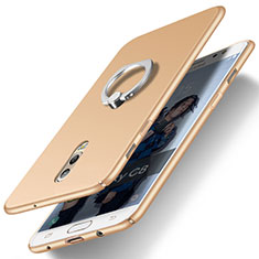 Funda Dura Plastico Rigida Mate con Anillo de dedo Soporte para Samsung Galaxy J7 Plus Oro