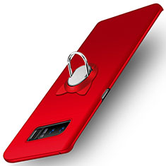 Funda Dura Plastico Rigida Mate con Anillo de dedo Soporte para Samsung Galaxy Note 8 Rojo