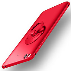Funda Dura Plastico Rigida Mate con Anillo de dedo Soporte para Xiaomi Mi 5S 4G Rojo
