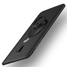Funda Dura Plastico Rigida Mate con Anillo de dedo Soporte para Xiaomi Mi 5S Plus Negro