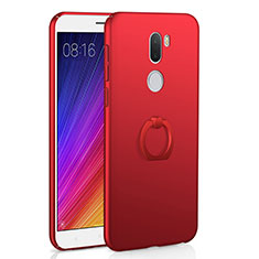 Funda Dura Plastico Rigida Mate con Anillo de dedo Soporte para Xiaomi Mi 5S Plus Rojo