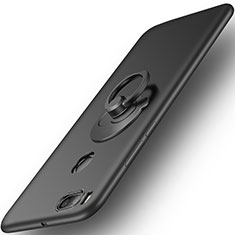 Funda Dura Plastico Rigida Mate con Anillo de dedo Soporte para Xiaomi Mi A1 Negro