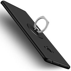 Funda Dura Plastico Rigida Mate con Anillo de dedo Soporte para Xiaomi Mi Note 2 Special Edition Negro