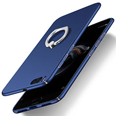 Funda Dura Plastico Rigida Mate con Anillo de dedo Soporte para Xiaomi Mi Note 3 Azul