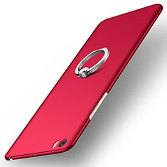Funda Dura Plastico Rigida Mate con Anillo de dedo Soporte para Xiaomi Mi Note Rojo