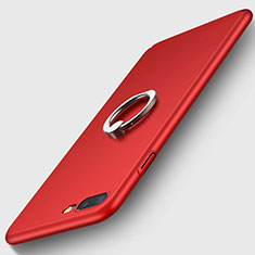 Funda Dura Plastico Rigida Mate con Anillo de dedo Soporte R02 para Apple iPhone Xs Max Rojo