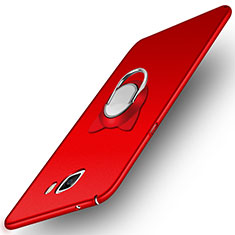 Funda Dura Plastico Rigida Mate con Magnetico Anillo de dedo Soporte para Samsung Galaxy A9 (2016) A9000 Rojo