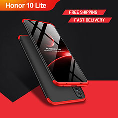 Funda Dura Plastico Rigida Mate Frontal y Trasera 360 Grados M01 para Huawei Honor 10 Lite Rojo y Negro