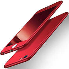 Funda Dura Plastico Rigida Mate Frontal y Trasera 360 Grados para Apple iPhone 6 Rojo
