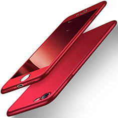 Funda Dura Plastico Rigida Mate Frontal y Trasera 360 Grados para Apple iPhone 8 Rojo