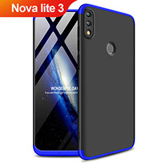 Funda Dura Plastico Rigida Mate Frontal y Trasera 360 Grados Q01 para Huawei Nova Lite 3 Azul y Negro