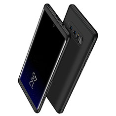 Funda Dura Plastico Rigida Mate Frontal y Trasera 360 Grados Q01 para Samsung Galaxy Note 8 Duos N950F Negro