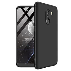 Funda Dura Plastico Rigida Mate Frontal y Trasera 360 Grados Q02 para Xiaomi Pocophone F1 Negro