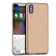 Funda Dura Plastico Rigida Mate M10 para Apple iPhone Xs Oro