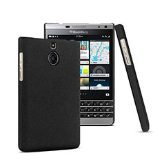 Funda Dura Plastico Rigida Mate para Blackberry Passport Silver Edition Negro