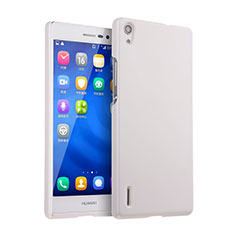 Funda Dura Plastico Rigida Mate para Huawei P7 Dual SIM Blanco