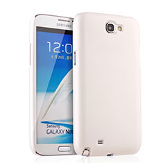 Funda Dura Plastico Rigida Mate para Samsung Galaxy Note 2 N7100 N7105 Blanco