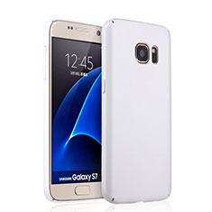 Funda Dura Plastico Rigida Mate para Samsung Galaxy S7 G930F G930FD Blanco