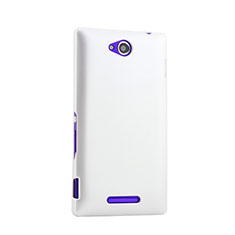 Funda Dura Plastico Rigida Mate para Sony Xperia C S39h Blanco