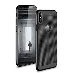 Funda Dura Plastico Rigida Perforada H01 para Apple iPhone Xs Max Negro