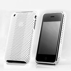 Funda Dura Plastico Rigida Perforada para Apple iPhone 3G 3GS Blanco