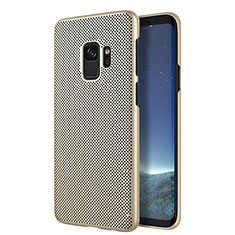 Funda Dura Plastico Rigida Perforada para Samsung Galaxy S9 Oro