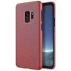 Funda Dura Plastico Rigida Perforada para Samsung Galaxy S9 Rojo