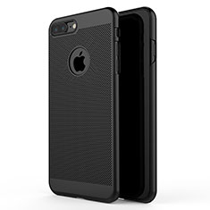 Funda Dura Plastico Rigida Perforada W02 para Apple iPhone 7 Plus Negro