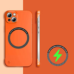 Funda Dura Plastico Rigida Sin Marco Carcasa Mate con Mag-Safe Magnetic para Apple iPhone 14 Naranja