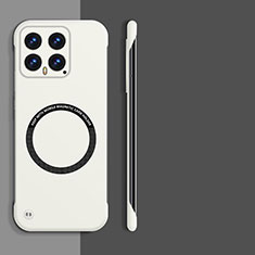 Funda Dura Plastico Rigida Sin Marco Carcasa Mate con Mag-Safe Magnetic para Xiaomi Mi 14 Pro 5G Blanco