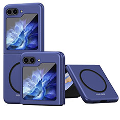 Funda Dura Plastico Rigida Sin Marco Carcasa Mate con Mag-Safe Magnetic QH1 para Samsung Galaxy Z Flip5 5G Azul