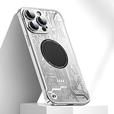 Funda Dura Plastico Rigida Sin Marco Carcasa Mate con Mag-Safe Magnetic ZL1 para Apple iPhone 14 Pro Max Plata