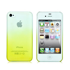 Funda Dura Plastico Rigida Transparente Gradient para Apple iPhone 4S Amarillo