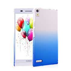 Funda Dura Plastico Rigida Transparente Gradient para Huawei Ascend P6 Azul