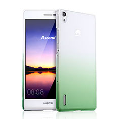 Funda Dura Plastico Rigida Transparente Gradient para Huawei Ascend P7 Verde