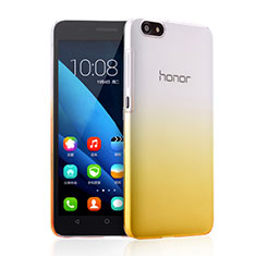 Funda Dura Plastico Rigida Transparente Gradient para Huawei Honor 4X Amarillo
