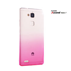 Funda Dura Plastico Rigida Transparente Gradient para Huawei Mate 7 Rosa