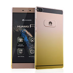 Funda Dura Plastico Rigida Transparente Gradient para Huawei P8 Amarillo