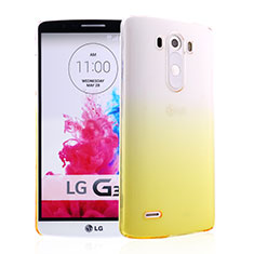 Funda Dura Plastico Rigida Transparente Gradient para LG G3 Amarillo