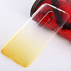 Funda Dura Plastico Rigida Transparente Gradient para Motorola Moto X Style Amarillo