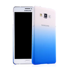Funda Dura Plastico Rigida Transparente Gradient para Samsung Galaxy A7 Duos SM-A700F A700FD Azul