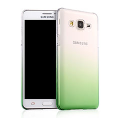 Funda Dura Plastico Rigida Transparente Gradient para Samsung Galaxy On5 G550FY Verde