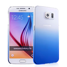 Funda Dura Plastico Rigida Transparente Gradient para Samsung Galaxy S6 Duos SM-G920F G9200 Azul