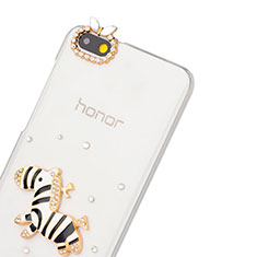 Funda Dura Rigida Lujo Diamante Brillante Cebra para Huawei Honor 4X Negro