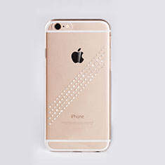 Funda Dura Rigida Lujo Diamante Brillante para Apple iPhone 6 Plus Blanco