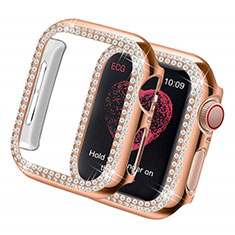 Funda Dura Rigida Lujo Diamante Brillante para Apple iWatch 5 40mm Oro Rosa