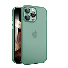 Funda Dura Ultrafina Carcasa Transparente Mate QC para Apple iPhone 14 Pro Max Verde